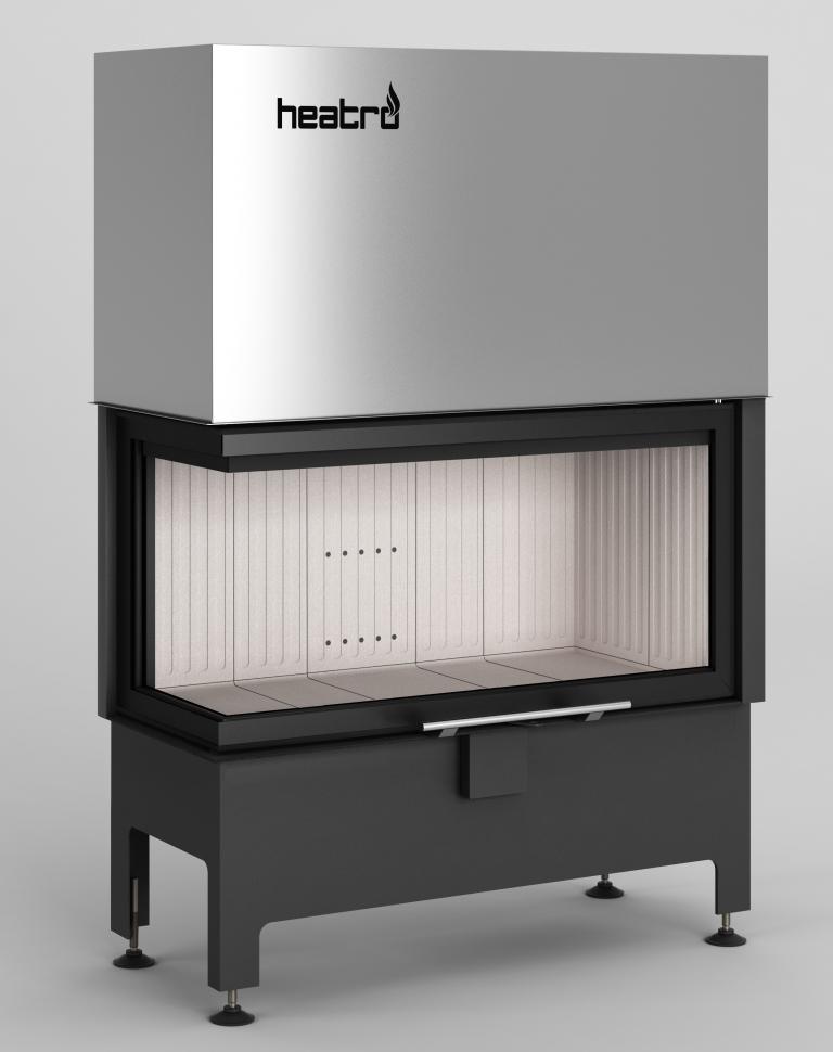 Zestaw kominek powietrzny stalowy KRATKI LUCY Prawy BLACK 14 kW Ø 200 z akcesoriami Heatro 81LH - Zestaw kominek powietrzny stalowy KRATKI LUCY Prawy BLACK 14 kW Ø 200 z akcesoriami